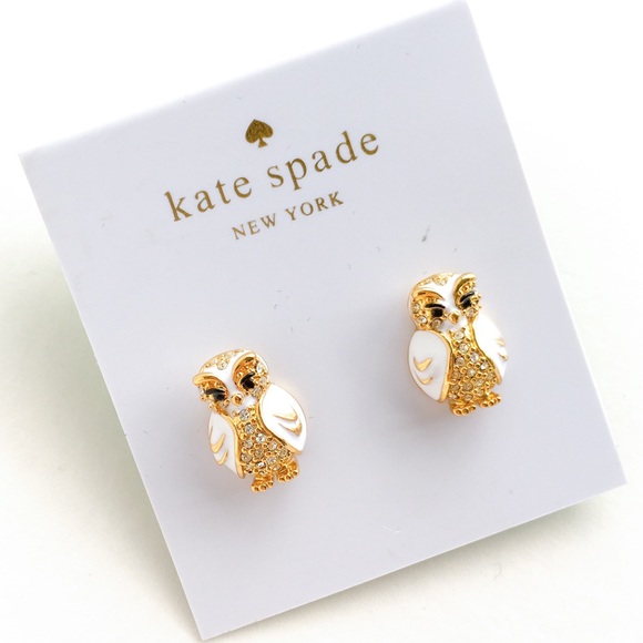kate spade Jewelry - Kate spade star bright white owl earrings